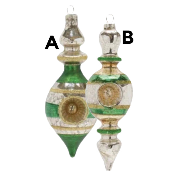 Assorted Green & Silver Reflector Ball, INDIVIDUALLY SOLD