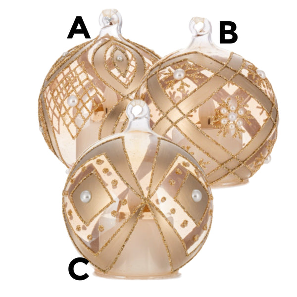 Assorted Champagne LED Candle Ball, INDIVIDIALLY SOLD
