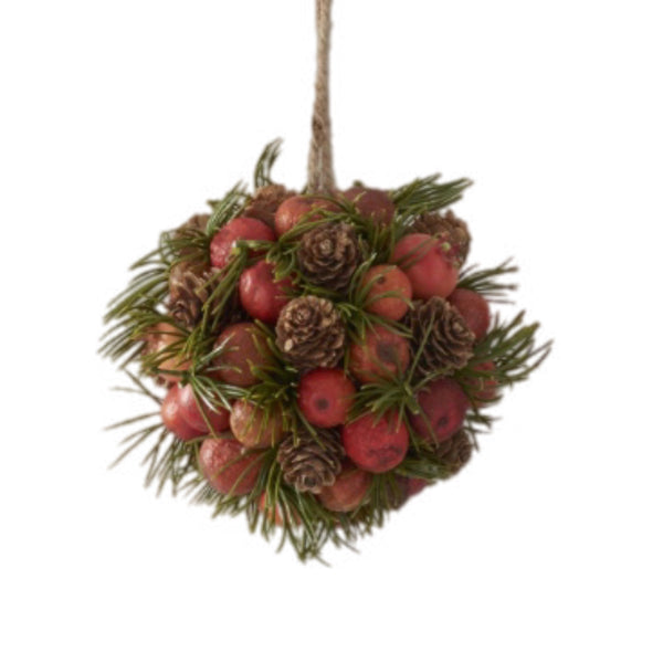 Assorted Orange & Pinecone Floral Ball, INDIVIDUALLY SOLD