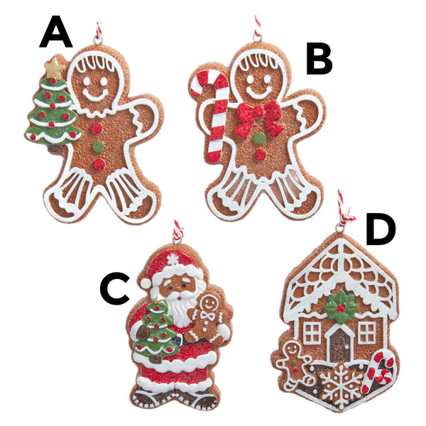 Assorted Gingerbread Cookie Ornament, INDIVIDUALLY SOLD