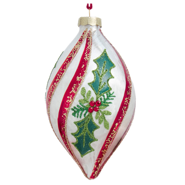 Assorted Holly & Stripes Ball, INDIVIDUALLY SOLD