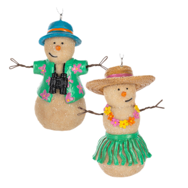 Assorted Sand Snowman Ornament, INDIVIDUALLY SOLD