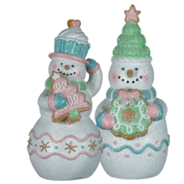 Assorted Pastel Snowman Figurine, INDIVIDUALLY SOLD