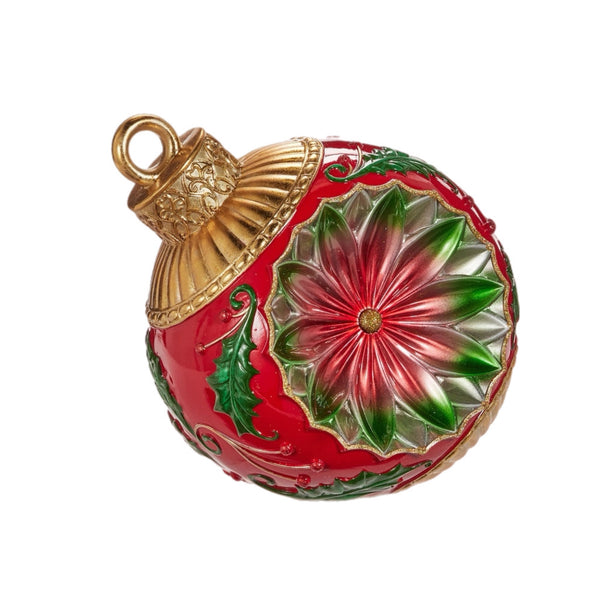 Assorted Red Poinsettia Reflector Figurine, INDIVIDUALLY SOLD