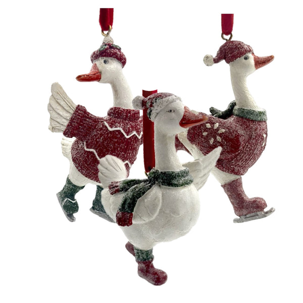 Assorted Goose In Winter Wear Ornament, INDIVIDUALLY SOLD
