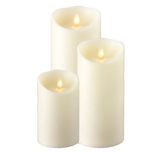 Assorted Ivory Flameless Pillar Candle, INDIVIDUALLY SOLD