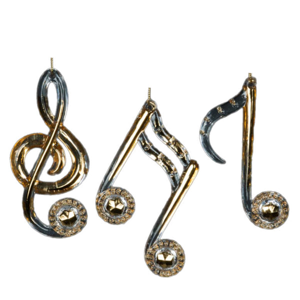 Assorted Gold Music Note Ornaments, INDIVIDUALLY SOLD