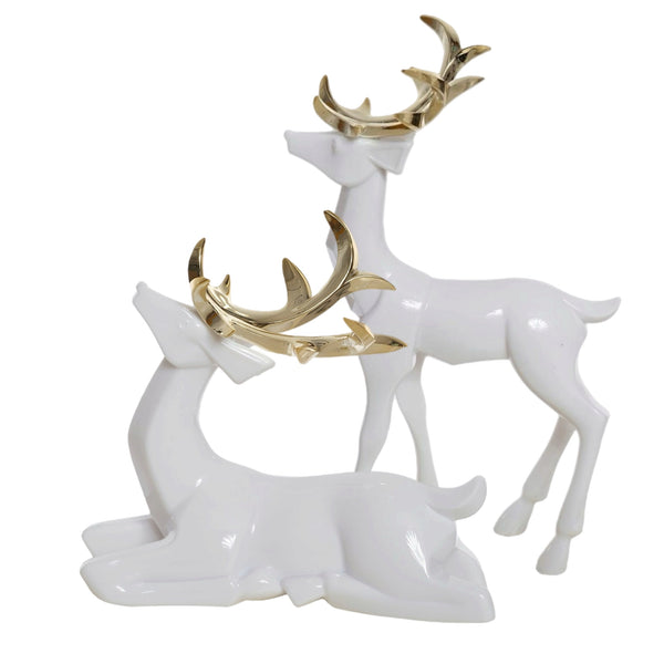 Assorted White Reindeer Figurine, INDIVIDUALLY SOLD