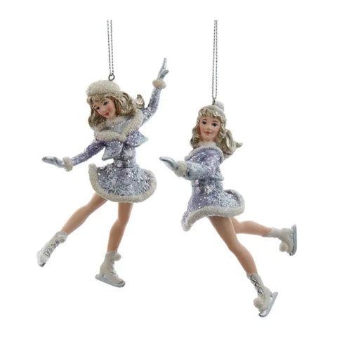 Assorted Purple Skating Girl Ornament, INDIVIDUALLY SOLD