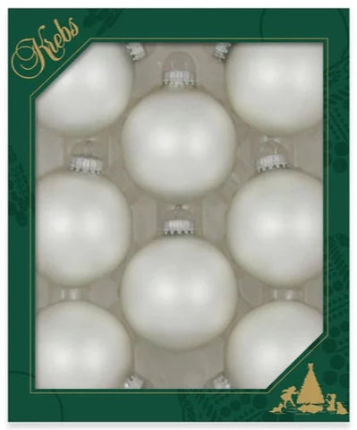 Glass Ball Boxed, Set Of 8 - Silver Pearl