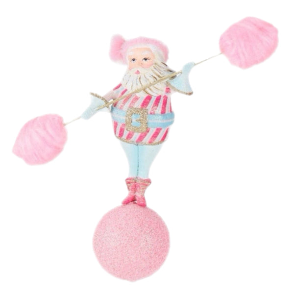 Assorted Balancing Cotton Candy Santa Ornament, INDIVIDUALLY SOLD
