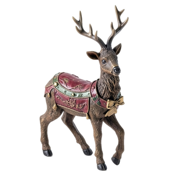 Assorted Reindeer With Red Blanket Figurine, INDIVIDUALLY SOLD