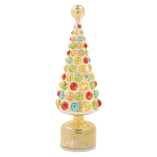 Assorted Gold With Multicoloured Balls Tree Figurine, INDIVIDUALLY SOLD
