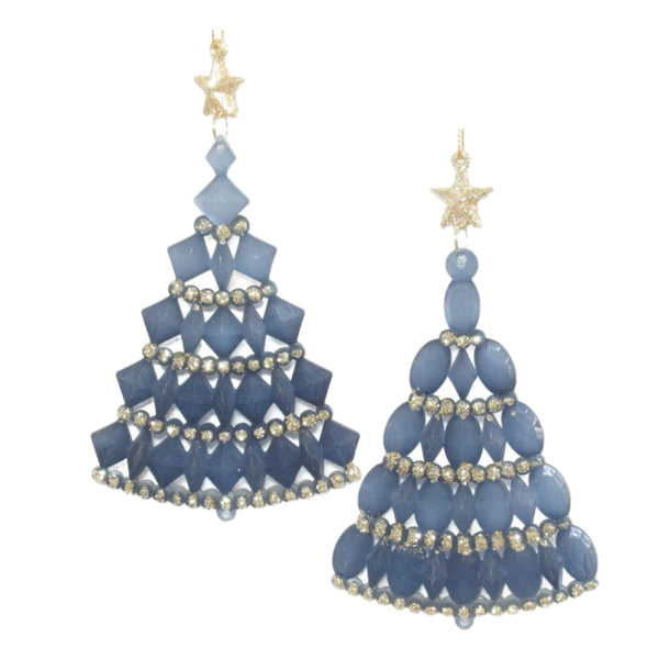 Assorted Blue Tree With Diamond Pattern Ornament, INDIVIDUALLY SOLD