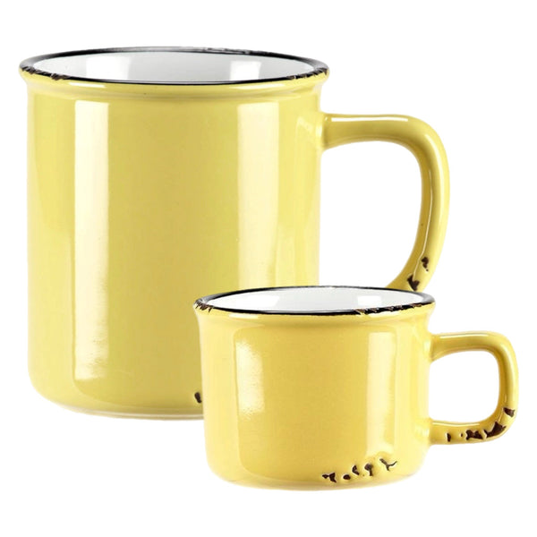 Assorted Yellow Enamel Mugs, INDIVIDUALLY SOLD