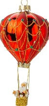 Santa In Hot Air Balloon Ornament