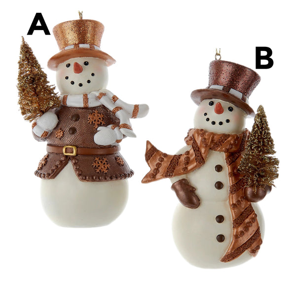 Assorted Snowman In Bronze Hat Ornament, INDIVIDUALLY SOLD