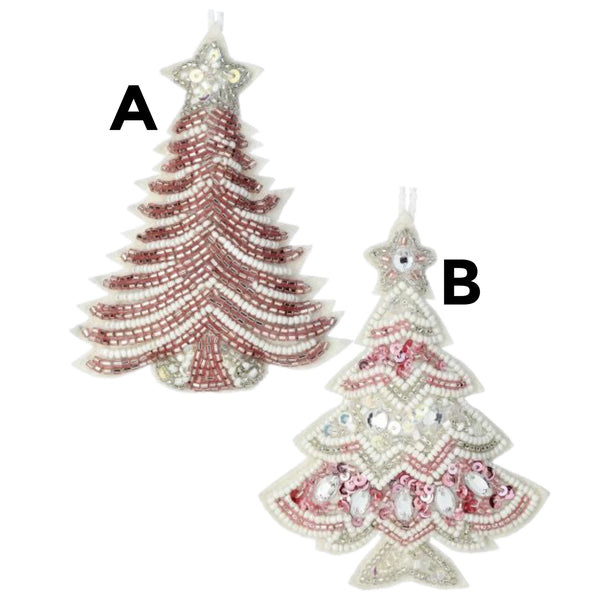 Assorted Pink Beaded Tree Ornaments, INDIVIDUALLY SOLD