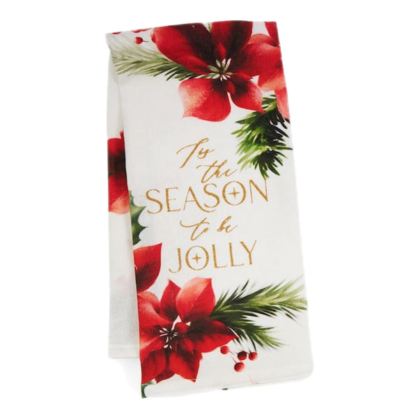 Assorted Christmas Floral Tea Towel, INDIVIDUALLY SOLD
