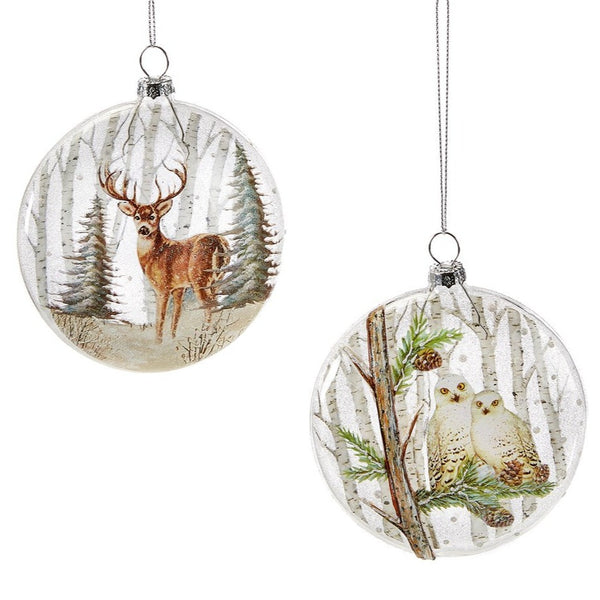 Assorted Forest Animal Disk Ornament, INDIVIDUALLY SOLD