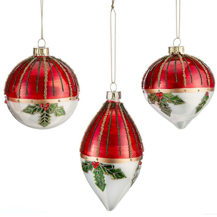Assorted Plaid And Holly Ball, INDIVIDUALLY SOLD