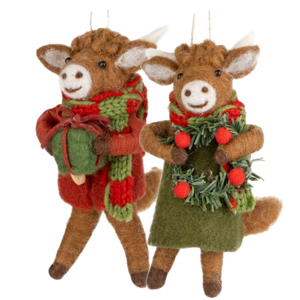 Assorted Cow Ornament, INDIVIDUALLY SOLD