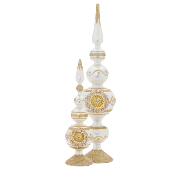 Assorted Gold & White Finial Reflector Figurine, INDIVIDUALLY SOLD