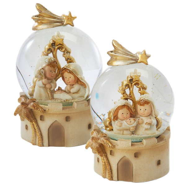 Assorted Gold Nativity Scene Snowglobe, INDIVIDUALLY SOLD