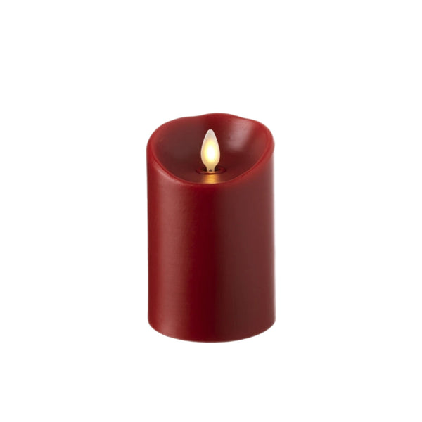 Assorted Red Flameless Pillar Candle, INDIVIDUALLY SOLD