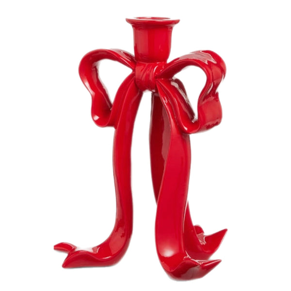 Assorted Red Bow Taper Candle Holder, INDIVIDUALLY SOLD