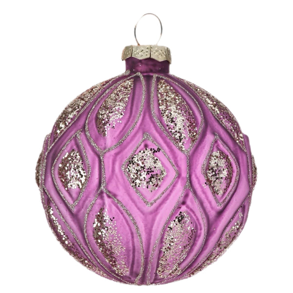Assorted Peacock Feather Design Purple Ball, INDIVIDUALLY SOLD