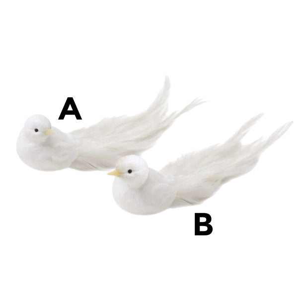 Assorted White Clip On Bird Ornament, INDIVIDUALLY SOLD