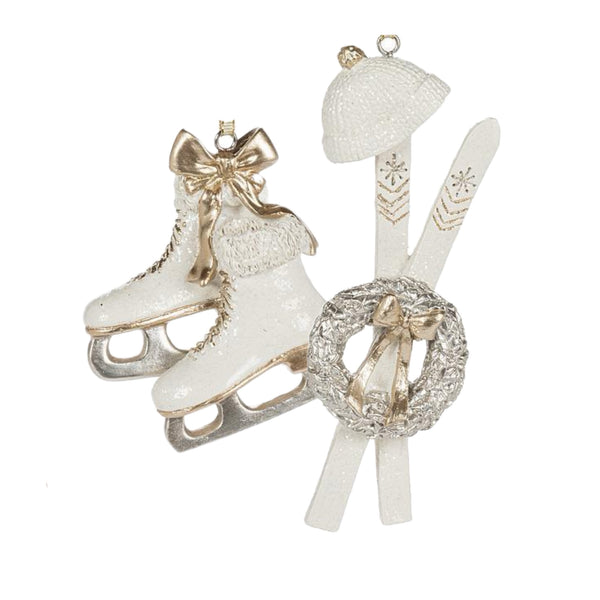 Assorted White Winter Sport Ornament, INDIVIDUALLY SOLD