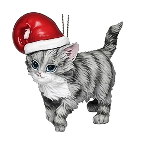 Assorted Cat In Santa Hat Ornament, INDIVIDUALLY SOLD