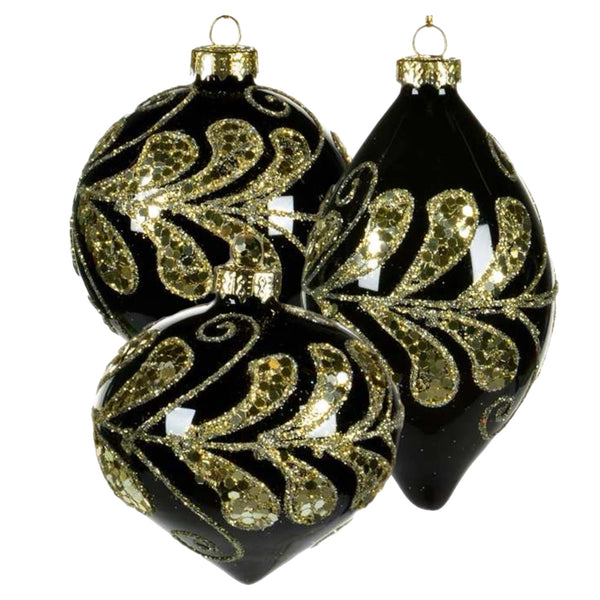 Assorted Black & Gold Swirl Ball, INDIVIDUALLY SOLD