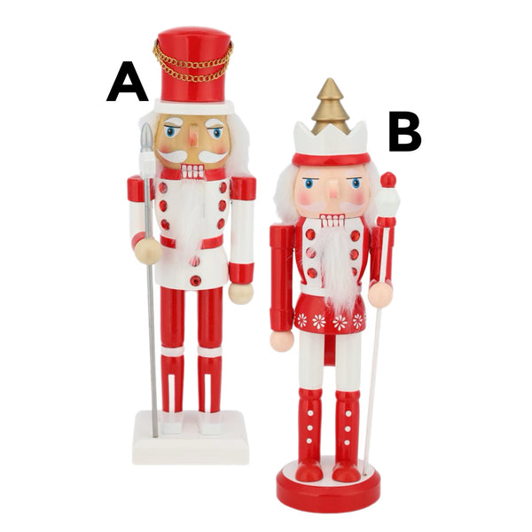 Assorted 9.5" Red & White Nutcracker, INDIVIDUALLY SOLD