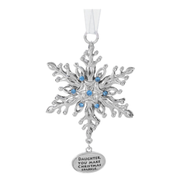 Assorted Snowflake With Saying Dangle Ornament, INDIVIDUALLY SOLD