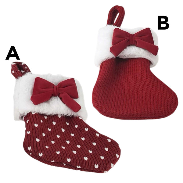 Assorted 7.5" Mini Bow Stocking Ornament, INDIVIDUALLY SOLD
