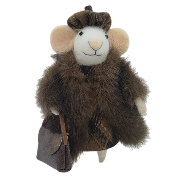 Assorted Mouse In Brown Coat Ornament, INDIVIDUALLY SOLD