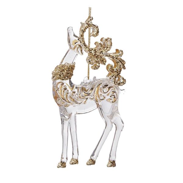 Assorted Gold Ornate Reindeer Ornament, INDIVIDUALLY SOLD