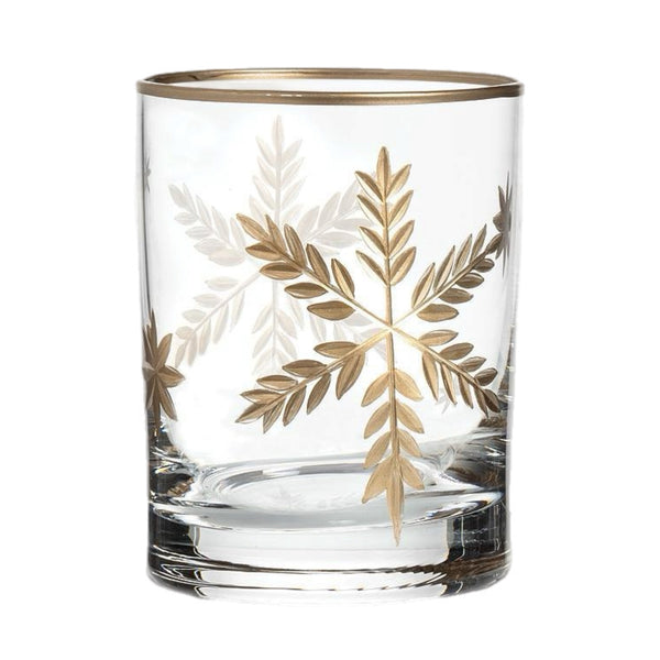 Assorted Drinkware With Gold Snowflake, INDIVIDUALLY SOLD