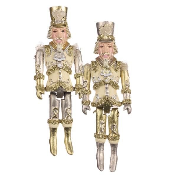 Assorted Gold & Silver Nutcracker Dangle Ornament, INDIVIDUALLY SOLD