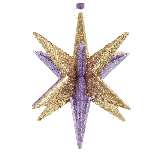 Assorted Purple & Gold Starburst Star Ornament, INDIVIDUALLY SOLD