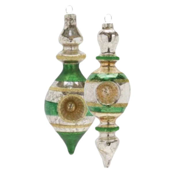 Assorted Green & Silver Reflector Ball, INDIVIDUALLY SOLD