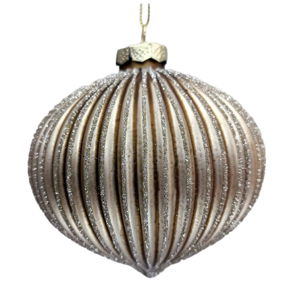Assorted Gold Matte Ribbed Ball, INDIVIDUALLY SOLD