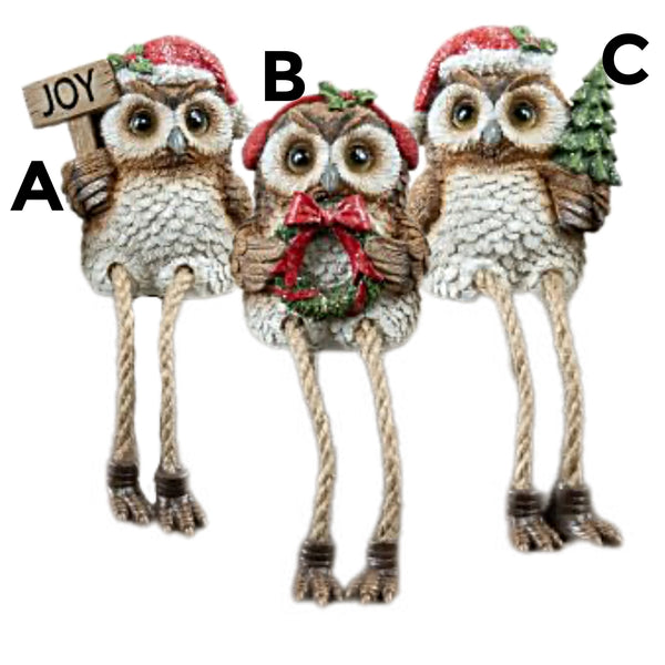 Assorted Owl Shelf Sitter Figurine, INDIVIDUALLY SOLD
