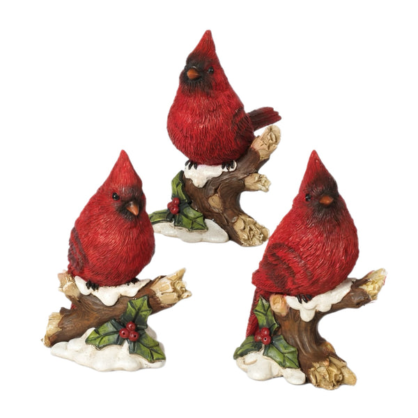 Assorted Cardinal On Branch Figurine, INDIVIDUALLY SOLD