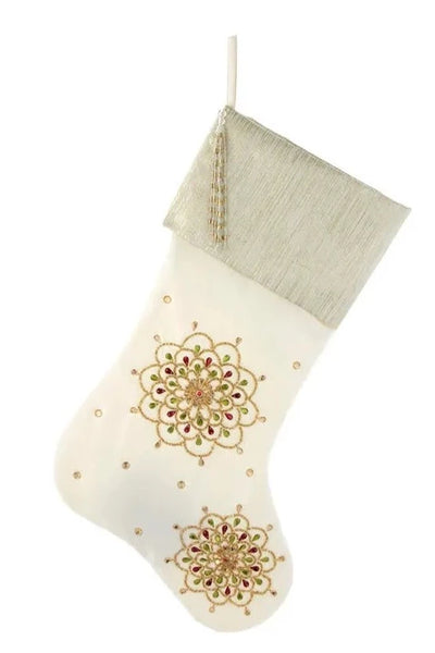 20" Snowflake Embroidery Stocking