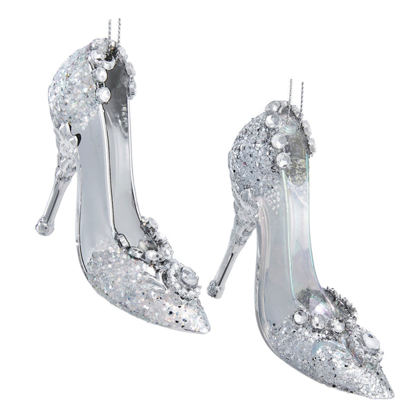 Assorted Silver High Heel Shoe With Gems Ornament, INDIVIDUALLY SOLD