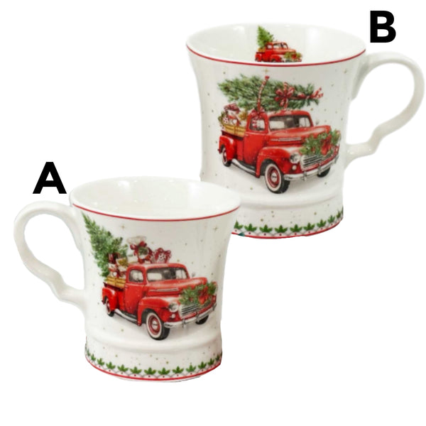 Assorted Red Truck Mug, INDIVIDUALLY SOLD